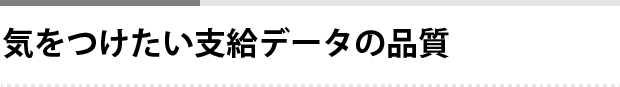 気をつけたい支給データの品質